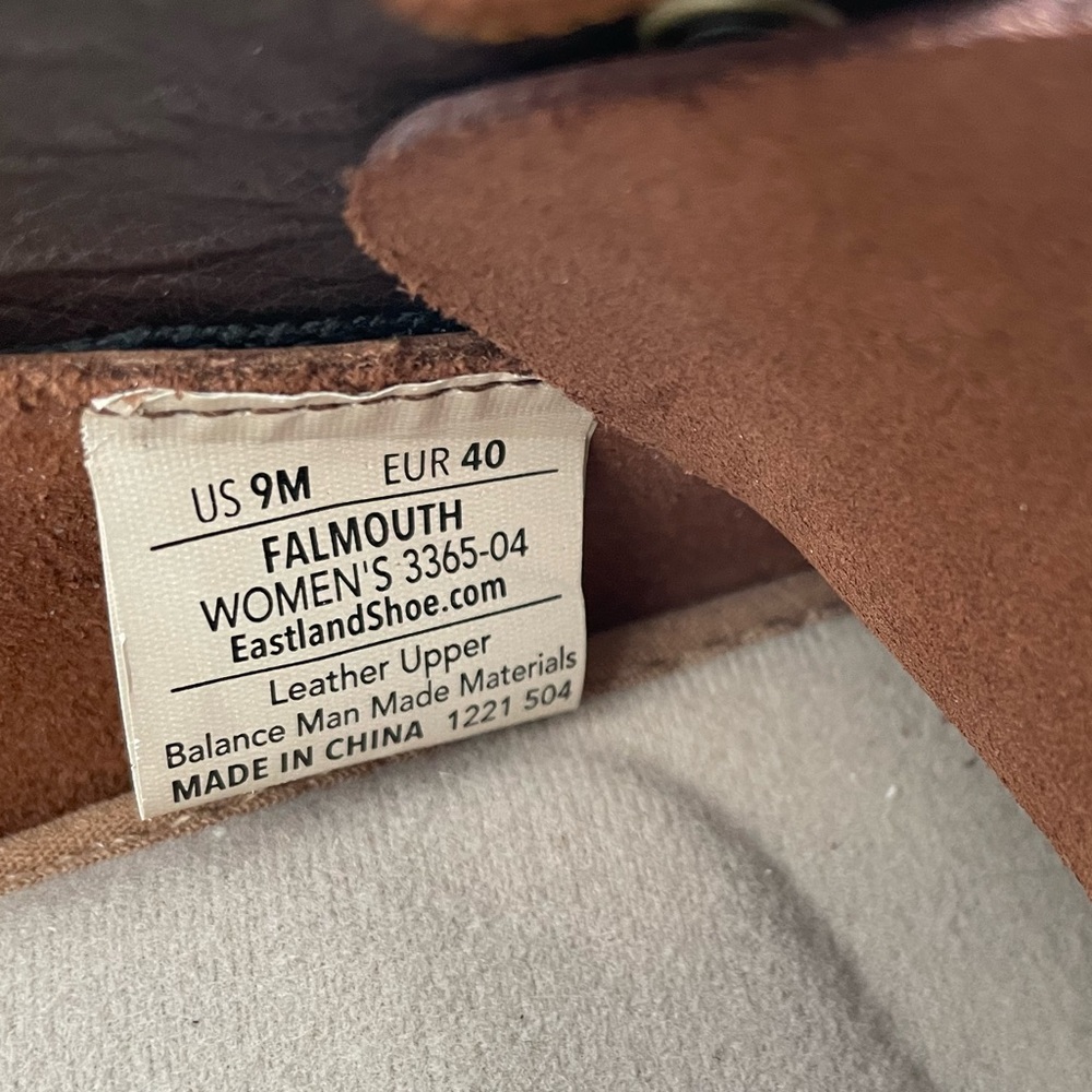 Eastland Brown Leather Boat Shoe with Tan Laces - Picture 7 of 10